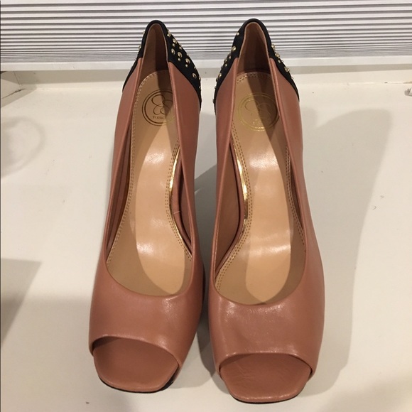 Jessica Simpson cappuccino peeptoe w/studs size 11 - Picture 2 of 6
